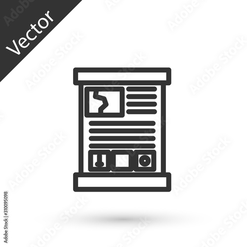 Grey line Game guide icon isolated on white background. User manual, instruction, guidebook, handbook. Vector Illustration