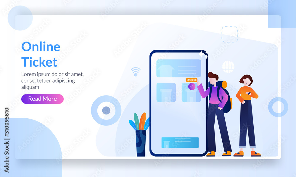 Online Ticket concept, buying ticket on internet with mobile phone, Booking airline ticket, hotel, cinema, landing page template for banner, flyer, ui, web, mobile app, poster Online Ticket concept, buying ticket on internet with mobile phone, Booking airline ticket, hotel, cinema, landing page template for banner, flyer, ui, web, mobile app, poster