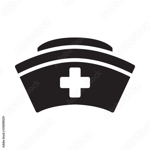 Nurse hat icon in trendy flat style design. Vector graphic illustration. Nurse hat icon for website design, logo, app, and ui. Vector file. EPS 10.