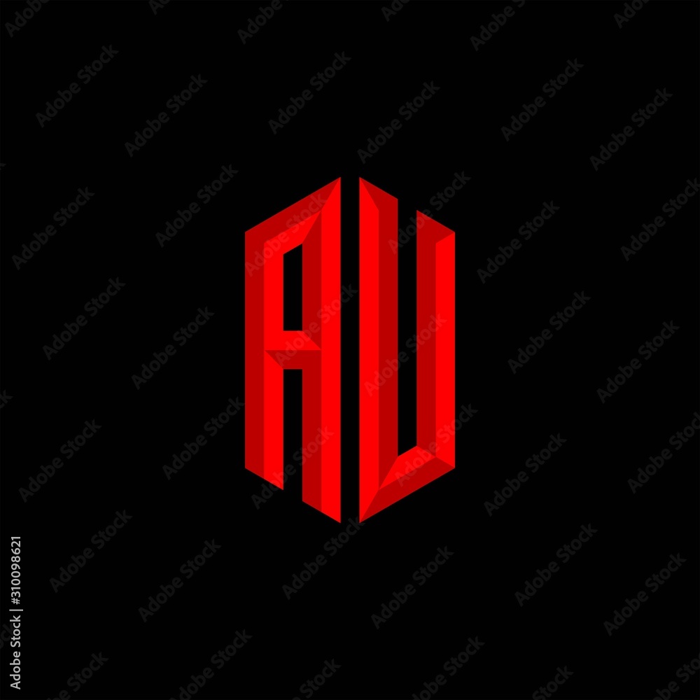 AU Initial Gaming Esport Logo Design Modern Template AU Initial Gaming Esport Logo Design Modern Template