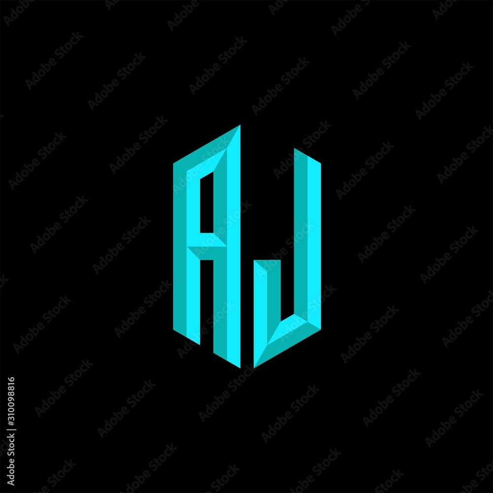 AJ Initial Gaming Esport Logo Design Modern Template AJ Initial Gaming Esport Logo Design Modern Template