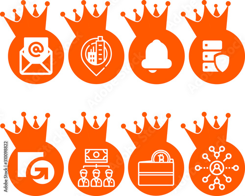 Crowned Crypto Currency Icon Set