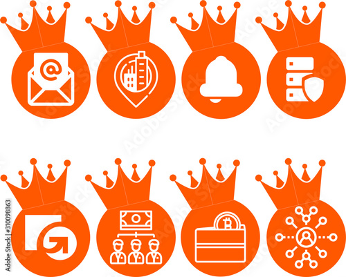 Crowned Crypto Currency Icon Set