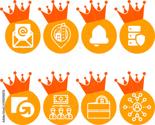 Crowned Crypto Currency Icon Set