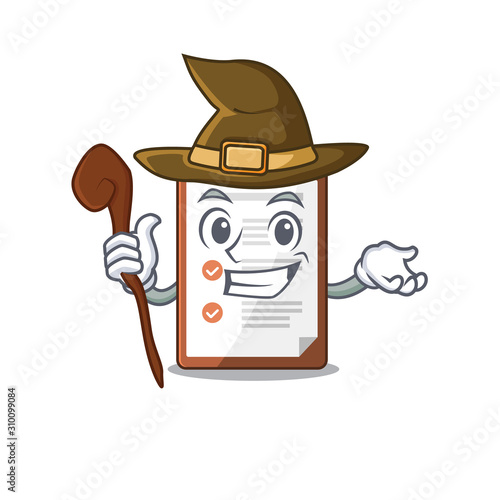 Happy Witch clipboard Scroll cartoon character design