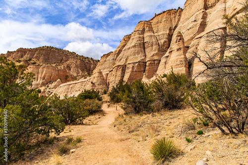 Rock formations in the Kasha Katuwe National Monument Park or Kasha-Katuwe Tent Rocks National Monument, New Mexico, USA