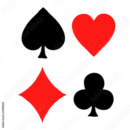 hand drawn playing card symbol icon vector design casino with doodle cartoon style vector
