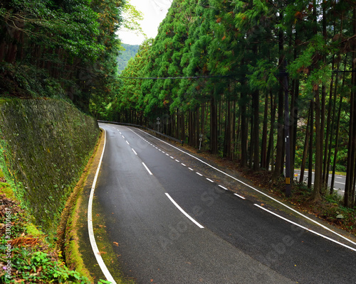 Highway to Nachi Katsuura Town in Wakayama, Japan.UNESCO World Heritage, Sacred Sites and Pilgrimage Routes in the Kii Mountain Range