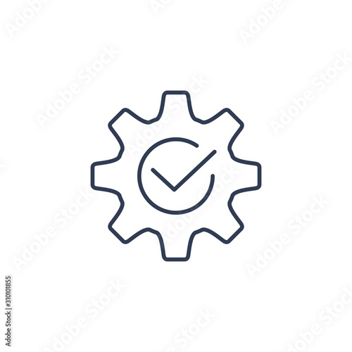 Completed process.Vector linear icon on a white background.