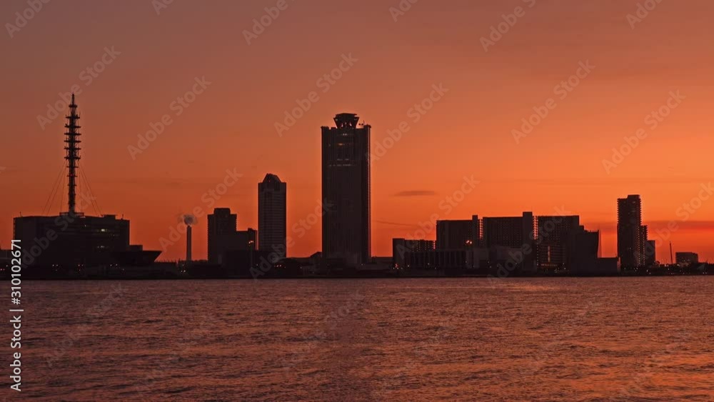 大阪 大阪港の夕日と夕景 大阪 大阪港の夕日と夕景