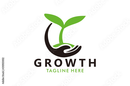 growth seed logo icon vector isolated