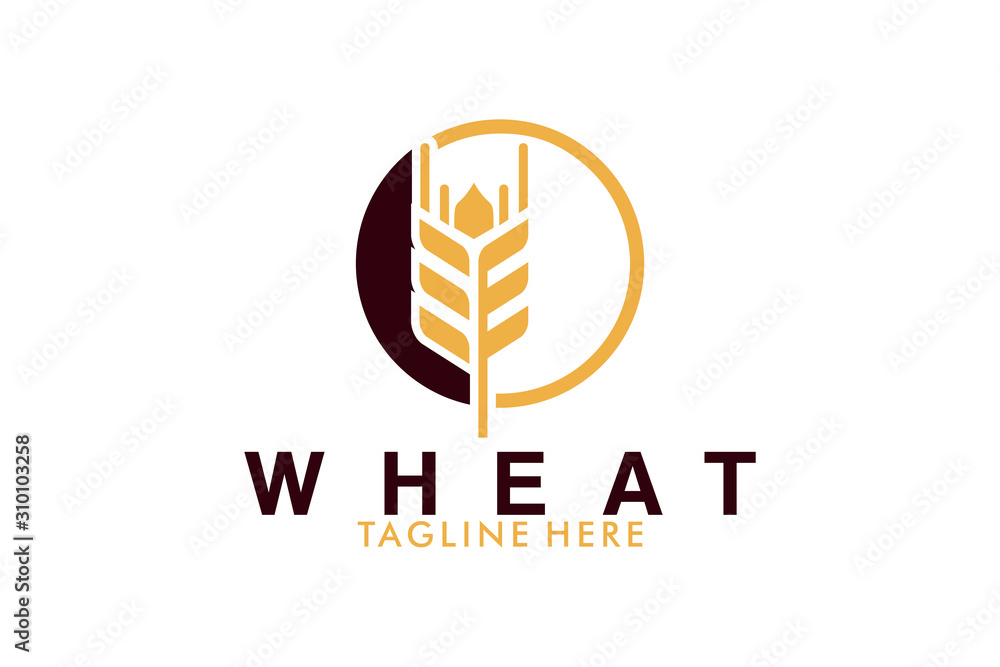 wheat grain logo icon vector isolated