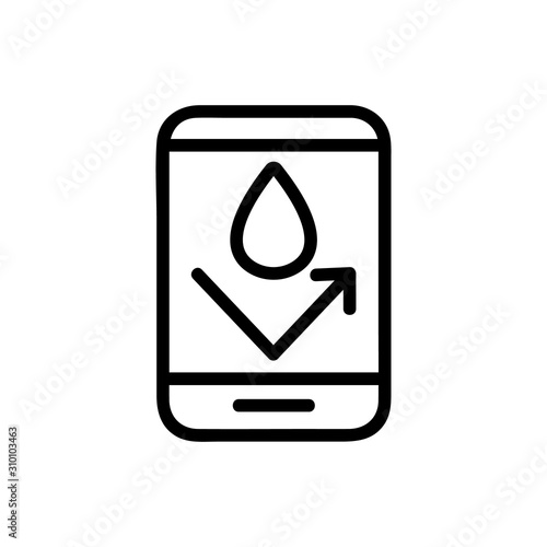 water-repellent vector icon. A thin line sign. Isolated contour symbol illustration