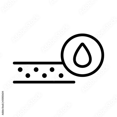 water-repellent vector icon. A thin line sign. Isolated contour symbol illustration