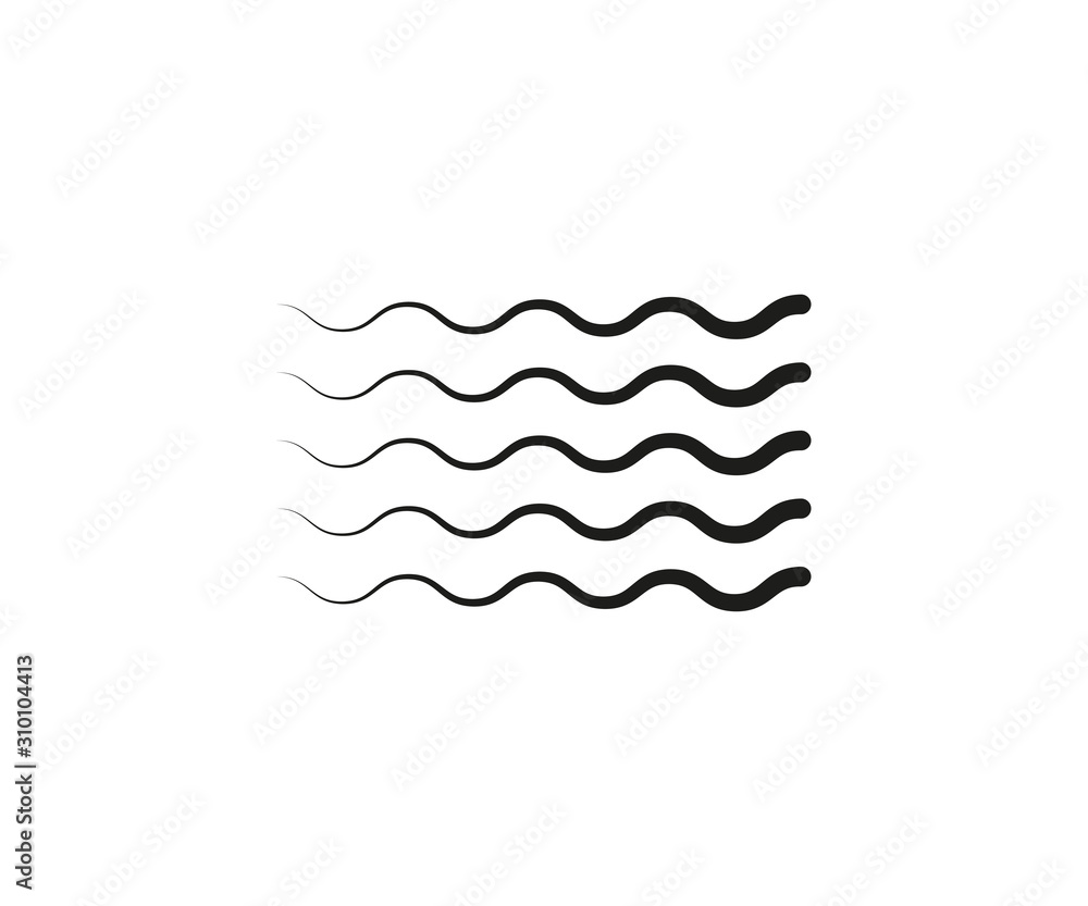 Wave icon on white background. Vector illustrations. Flat design. Wave icon on white background. Vector illustrations. Flat design.