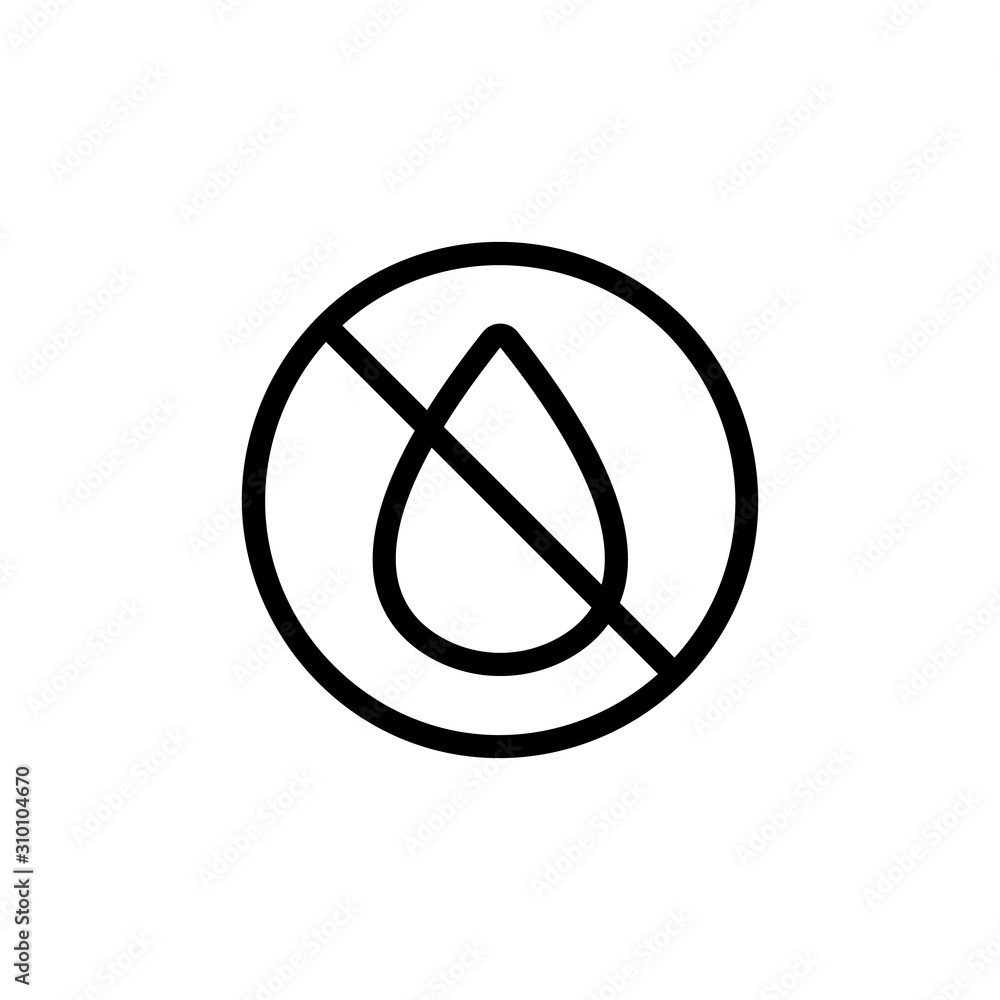 water-repellent vector icon. A thin line sign. Isolated contour symbol illustration water-repellent vector icon. A thin line sign. Isolated contour symbol illustration