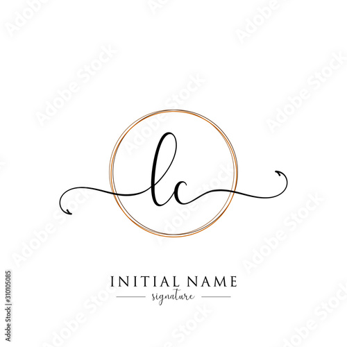 Initial Letter LC Signature Handwriting and Elegant Logo Design Vector photo