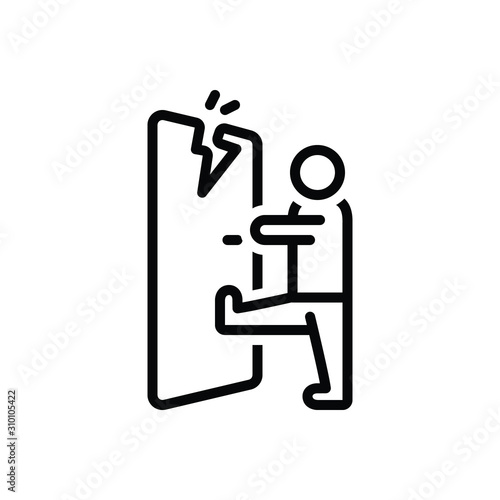 Black line icon for challenge