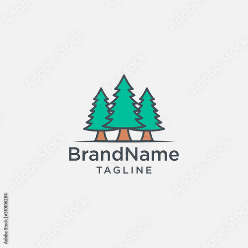 Cedar tree Logo template vector icon illustration design