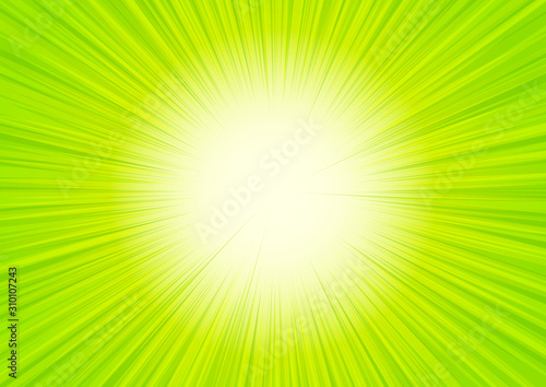 黄緑色の放射状キラキラ背景素材