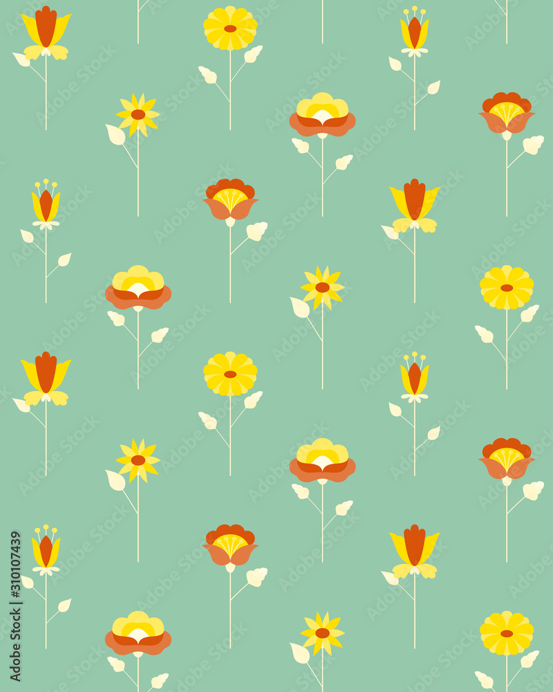 Scandinavian design flower pattern material