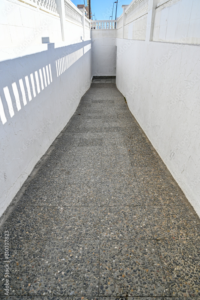 underpass under railway in Malgrat de Mar Spain underpass under railway in Malgrat de Mar Spain