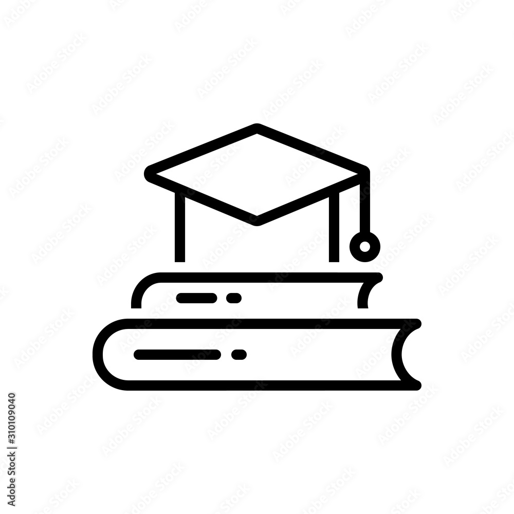 Black line icon for graduate Black line icon for graduate