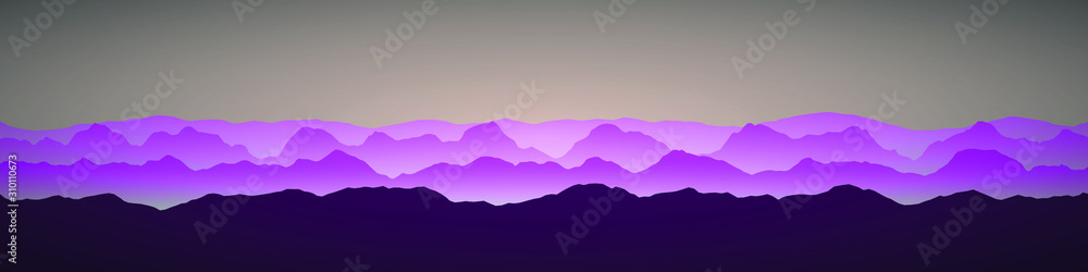 Obraz premium Color Mountains Landscape Generative Art background illustration