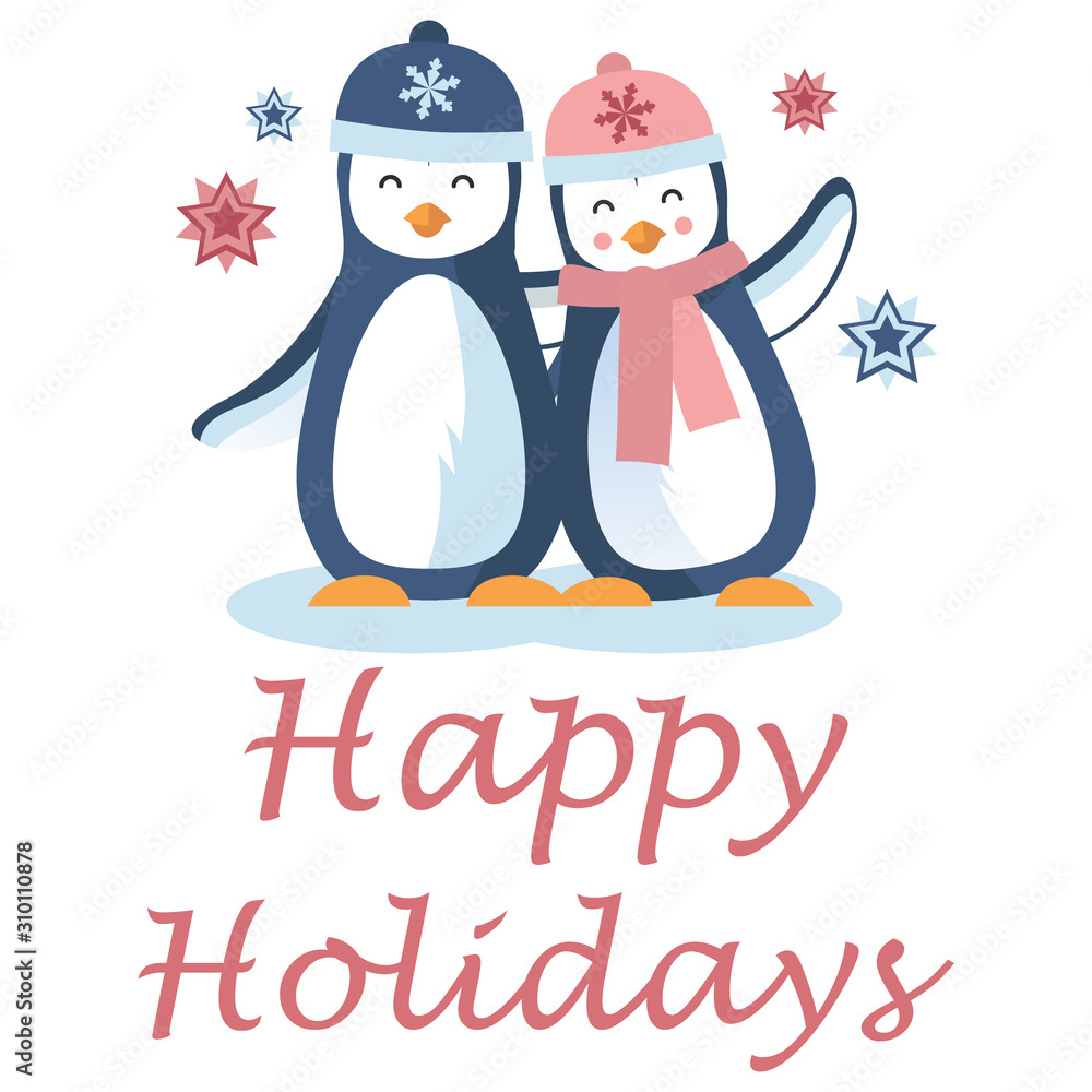 Obraz premium Vector cute happy holiday illustration with cute