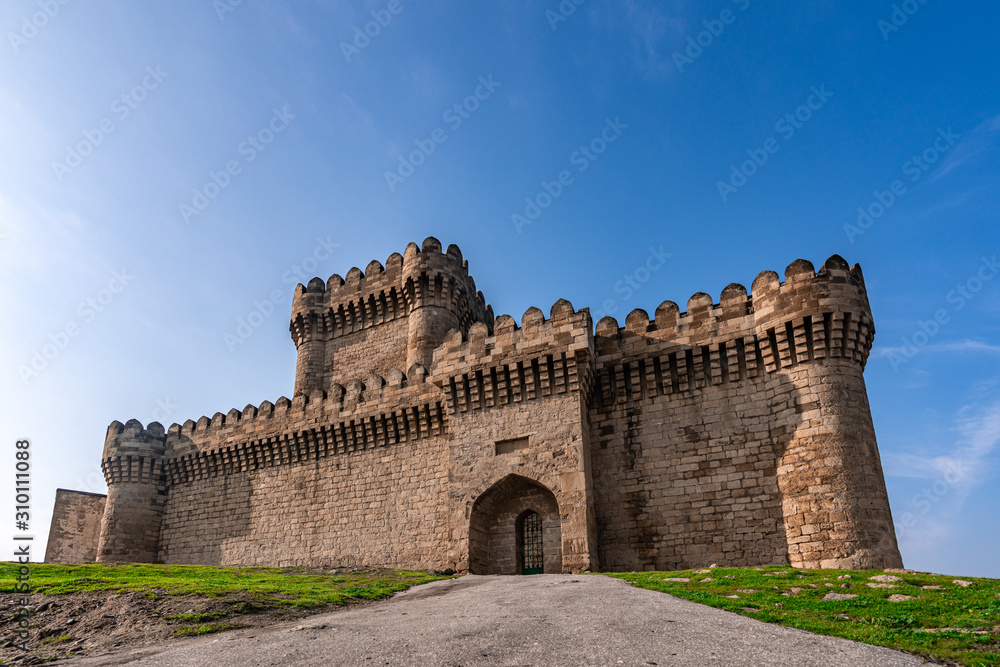 Ancient fortress, dated to the 12th century, located in Ramana district , Historical monuments of Azerbaijan