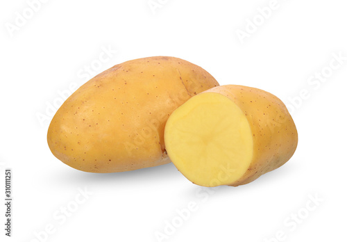  Potato isolated on white background. clipping path