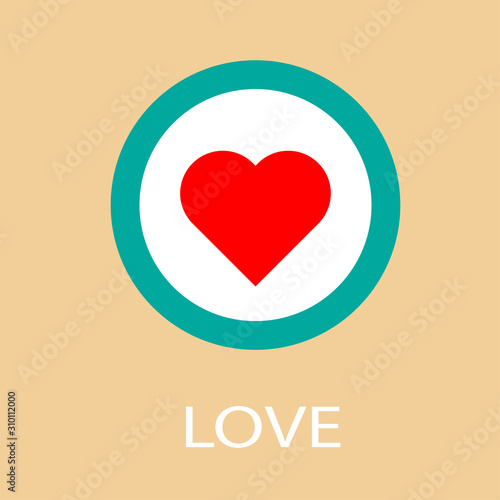 vector love sign. heart illustration, valentine symbol