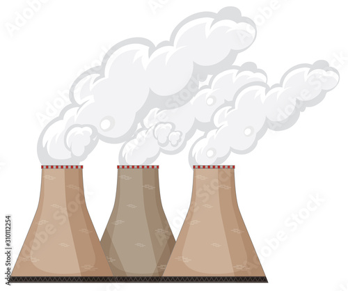 Factory chimneys with smoke