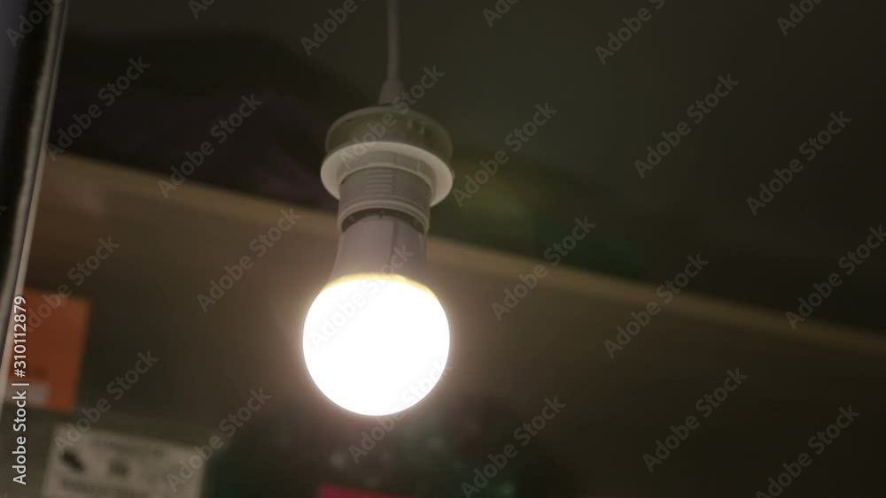 LED light on the ceiling turns on and off LED light on the ceiling turns on and off