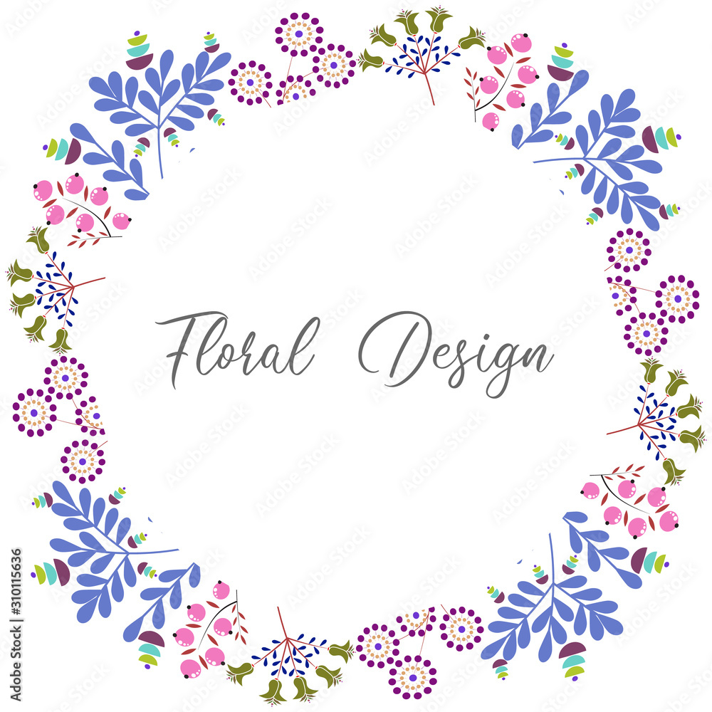 Floral frame for your design. Floral template for holiday, wedding, happy birthday. Vector  EPS 10