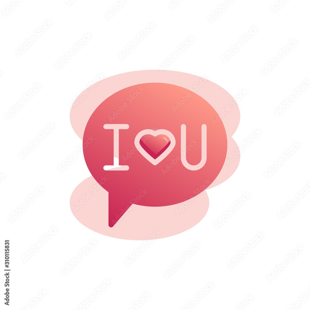I love you message flat icon, vector sign, Speech bubble with i love you colorful pictogram isolated on white. Symbol, logo illustration. Flat style design I love you message flat icon, vector sign, Speech bubble with i love you colorful pictogram isolated on white. Symbol, logo illustration. Flat style design