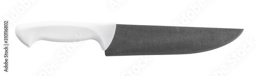 New metal knife isolated on white background