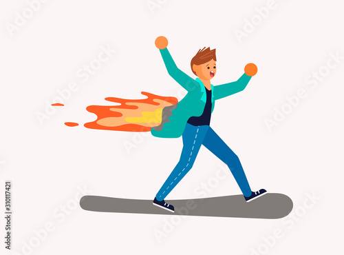 Stuntman working on fire