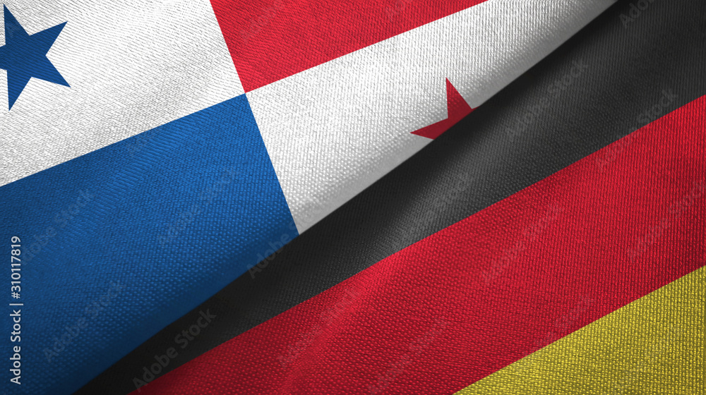 Panama and Germany two flags textile cloth, fabric texture Panama and Germany two flags textile cloth, fabric texture