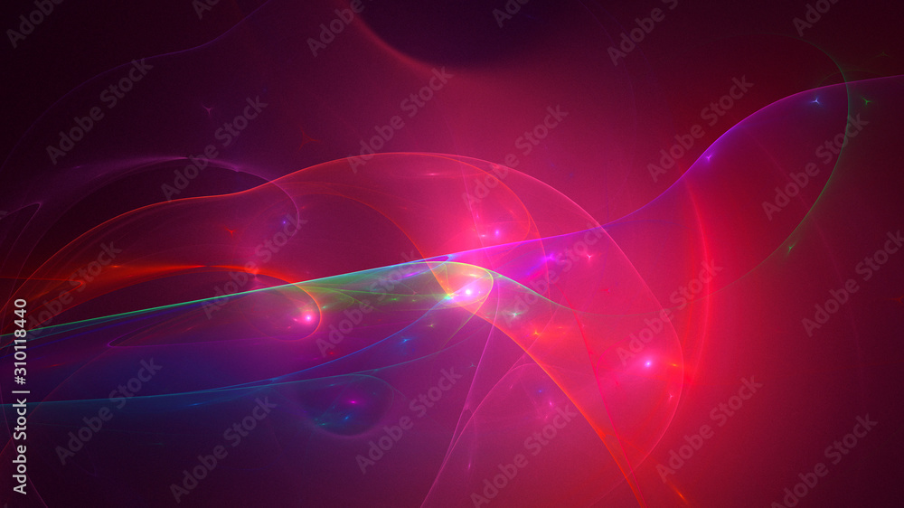 3D rendering abstract red fractal light background