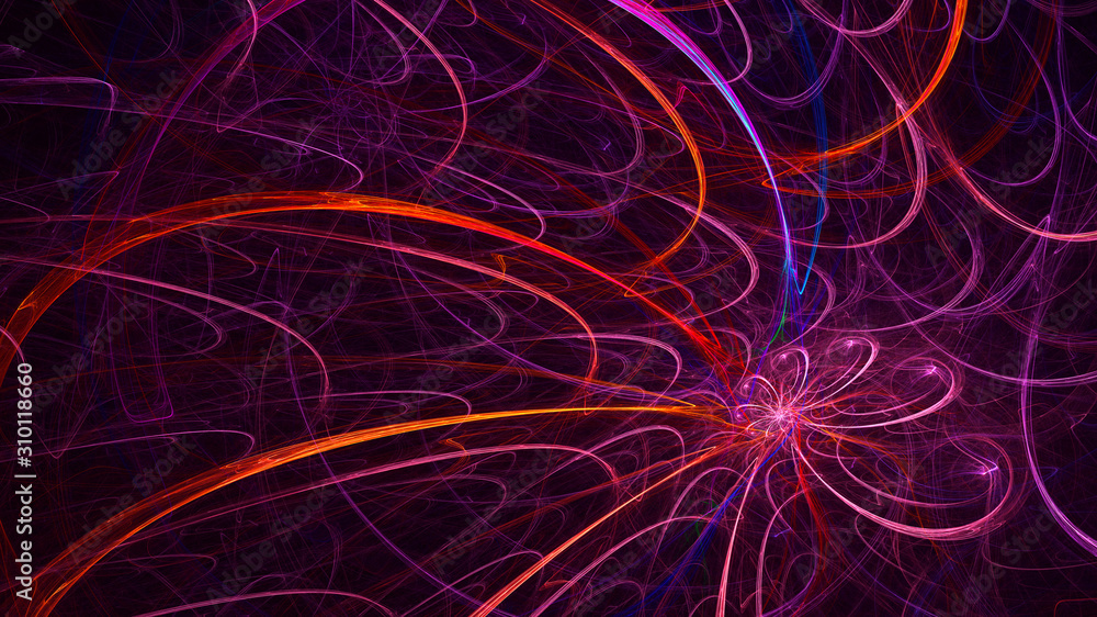 3D rendering abstract red fractal light background 3D rendering abstract red fractal light background