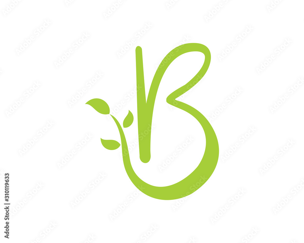 Letter B With Leaf Logo Vector 003 Letter B With Leaf Logo Vector 003