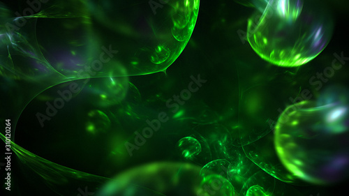 3D rendering abstract green fractal light background © BetiBup33