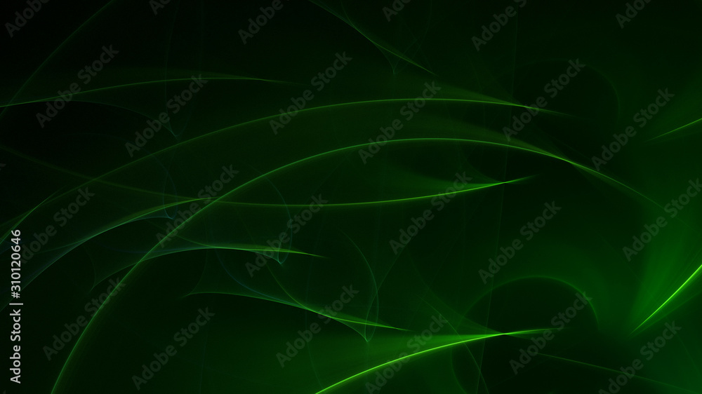 3D rendering abstract green fractal light background 3D rendering abstract green fractal light background