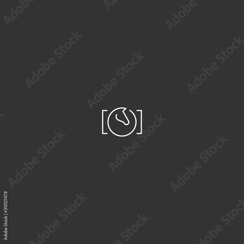 horse and camera logo design