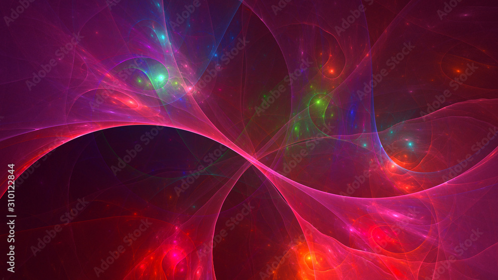 Obraz premium 3D rendering abstract red fractal light background