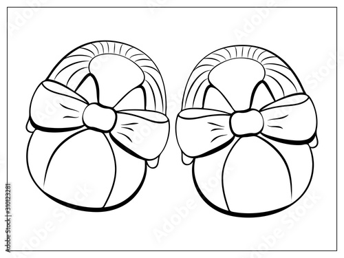 Vector black and white booties isolated on a white background