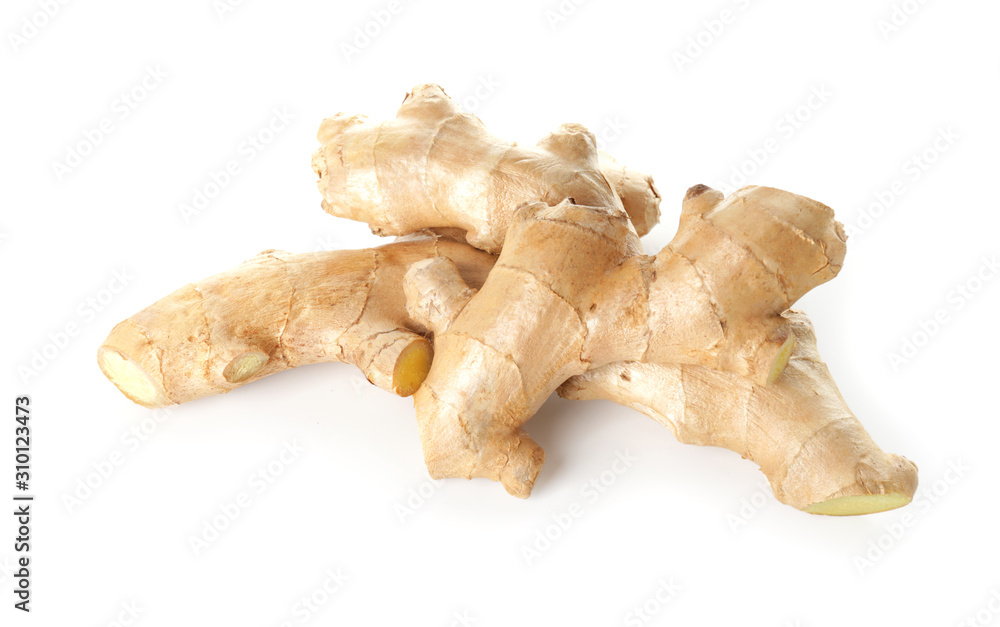 Fresh ginger on white background Fresh ginger on white background