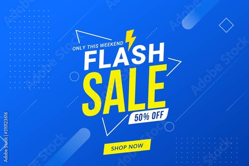 Flash sale discount banner template promotion design for business