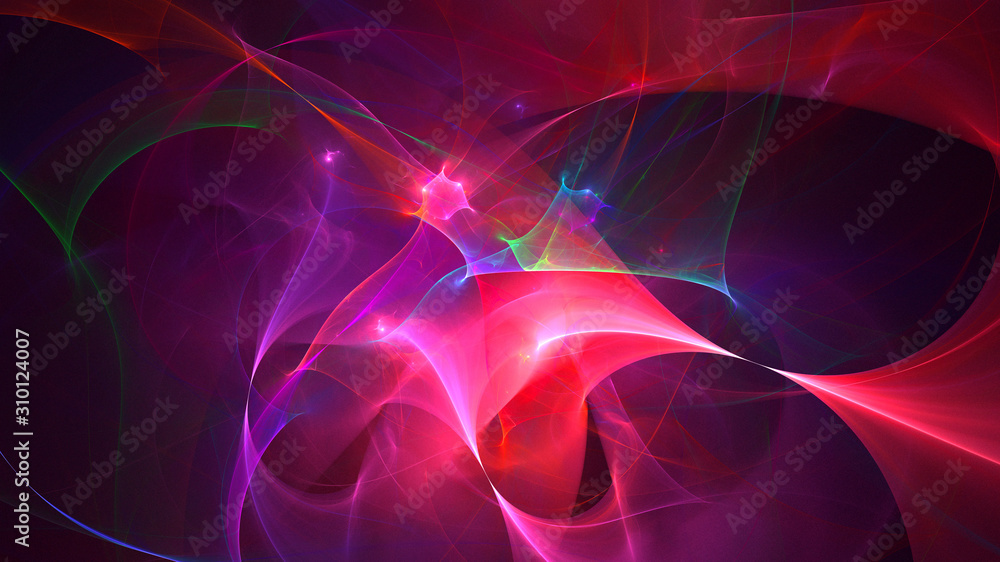 Obraz premium 3D rendering abstract red fractal light background